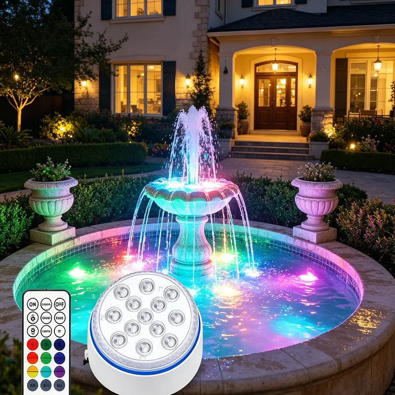 IP68 Waterproof Submersible LED Pool Light – Color-Changing RGB Underwater Lamp for Swimming Pools & Ponds