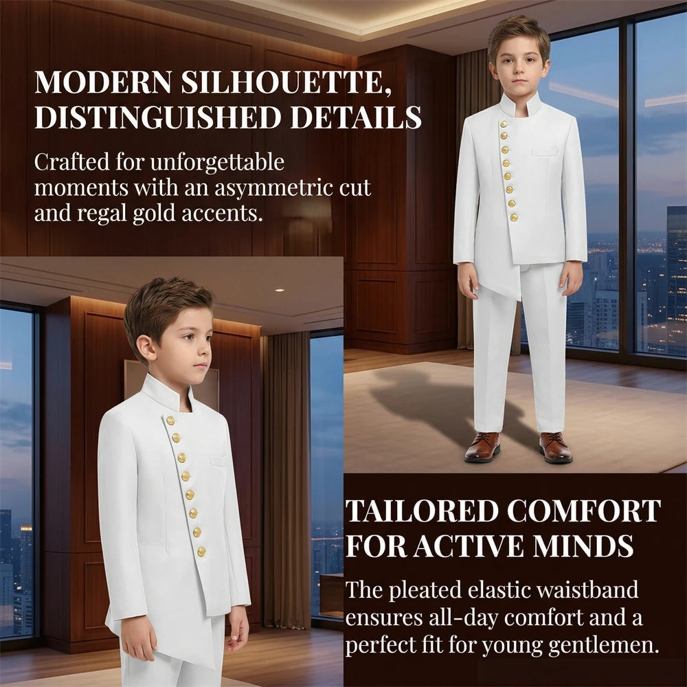 DMDRS Boys' 2-Piece Formal Suit Set – Blazer & Pants Outfit