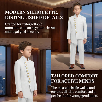 DMDRS Boys' 2-Piece Formal Suit Set – Blazer & Pants Outfit