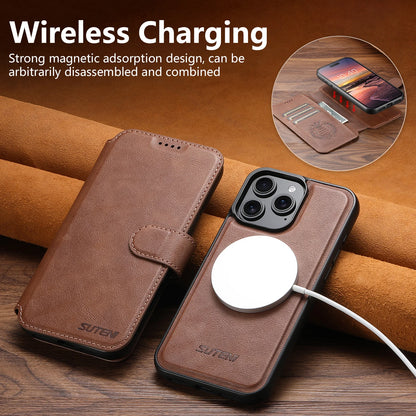 Faux Leather Wireless Charging Card Holder For iPhone