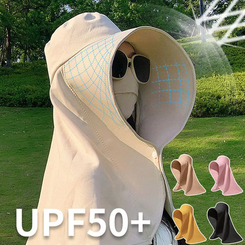 Sunshade Visor Big Neck Protection Shawl Bucket Hat