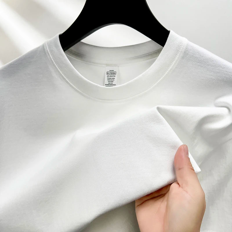 Men's 100% Cotton Solid Color Casual Short-Sleeve T-Shirt