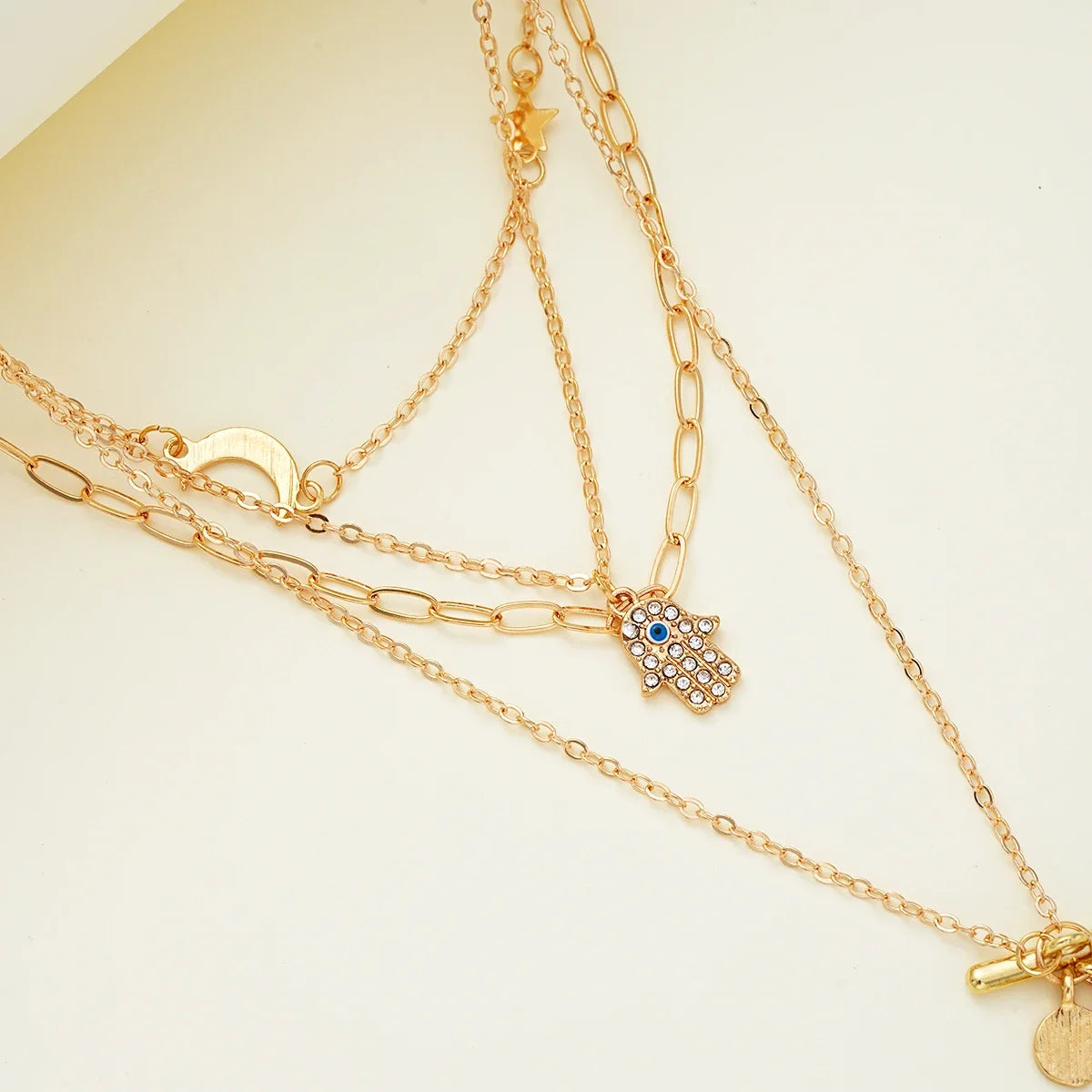 Gold Color Designer Multilayer Chain