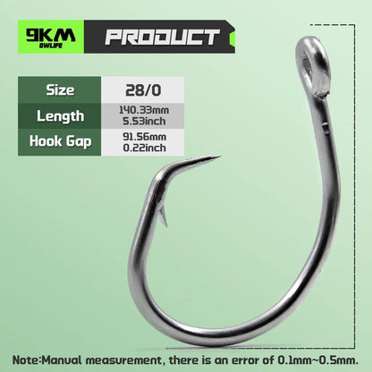 Forged in-line Large Circle Hooks