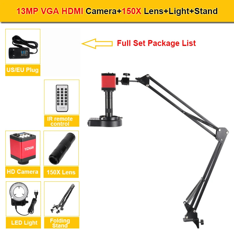 YIZHAN 150X Digital Microscope 4K 60MP HDMI USB