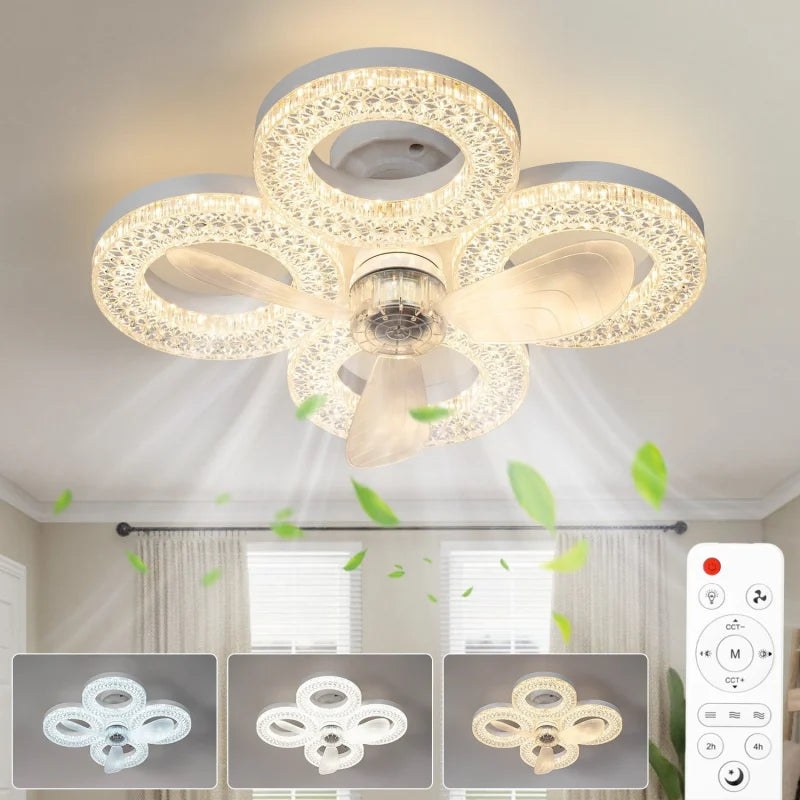 Silent Drone-Style LED Ceiling Fan Light with Remote
