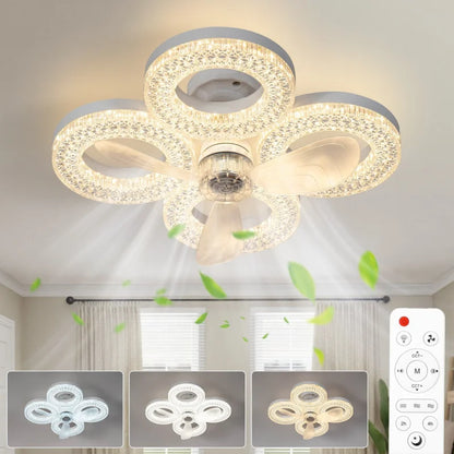 Silent Drone-Style LED Ceiling Fan Light with Remote