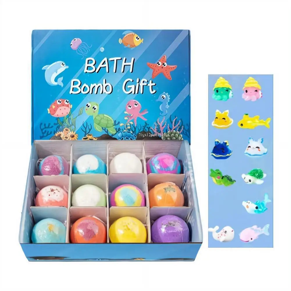 Kids Fun Bath Bomb Gift Set with Surprise Toys (12-Pack)