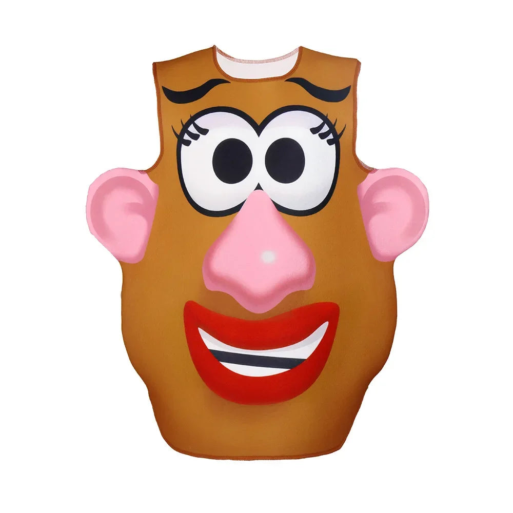 Funny Potato Head Cosplay Costume – Matching Mr. & Mrs. Tunic Outfit for Couples & Kids