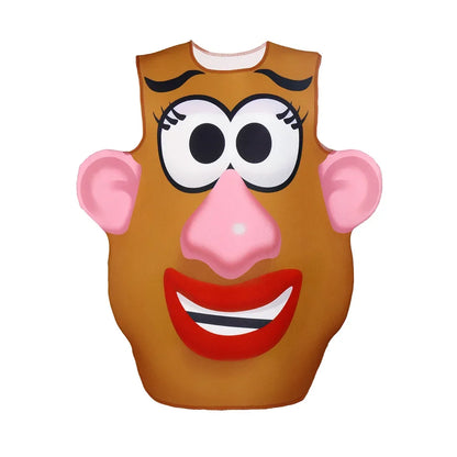 Funny Potato Head Cosplay Costume – Matching Mr. & Mrs. Tunic Outfit for Couples & Kids
