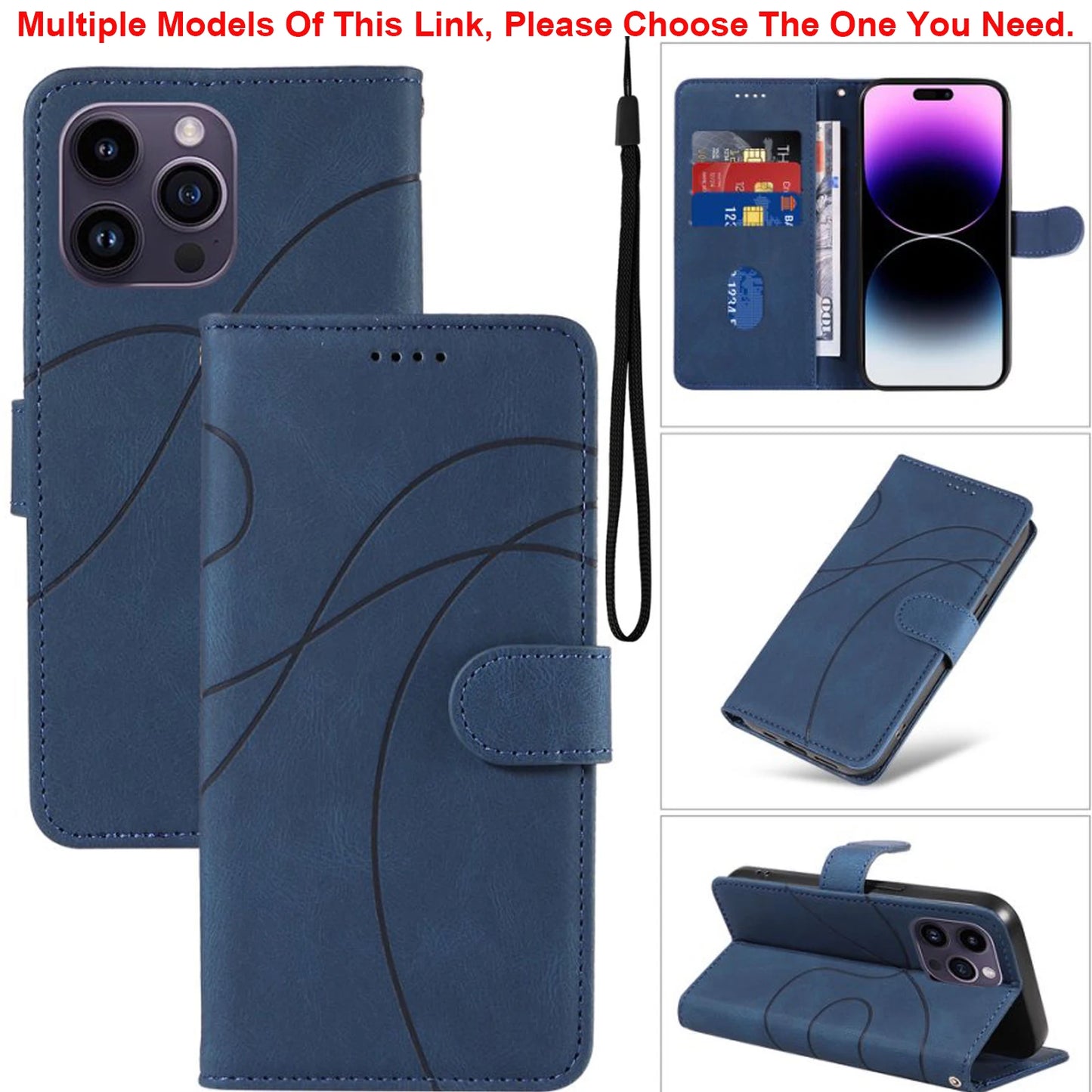 Leather Magnetic Flip Case For iPhone