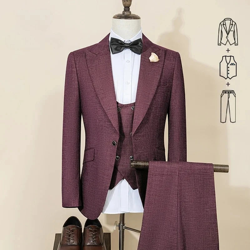 Men's Classic Single-Breasted Formal Suit Set