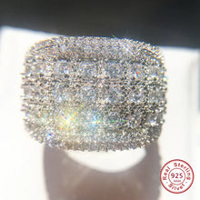 Big 925 Sterling Silver AAA Cubic Zircon Stone Ring