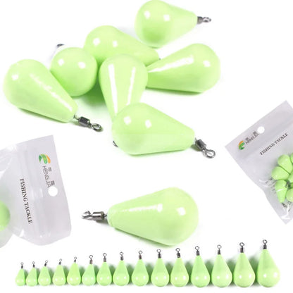 Luminous Olive-Shaped Water Drop Fishing Sinkers (12g-150g)