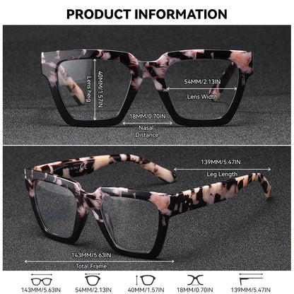 Square Thick-Frame PC Reading Glasses with Case