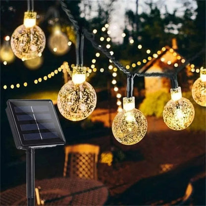Solar Crystal Globe String Lights