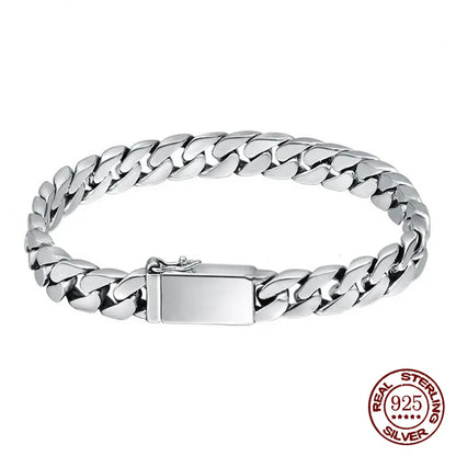 8mm Solid S925 Sterling Silver Chain Bracelet
