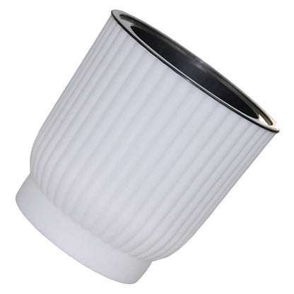Modern White Round Self-Watering Desktop Plant Pot