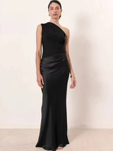 One Shoulder Sleeveless Evening Dress