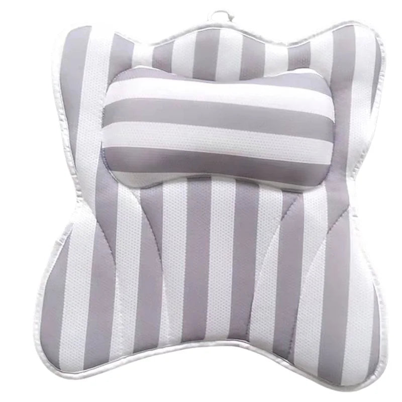 4D 6 Non-Slip Suction Cups Contouring Ergonomic Design Bathtub Neck Pillow