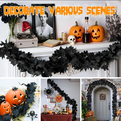 6.5ft Artificial Black Maple Leaf Vine Garland