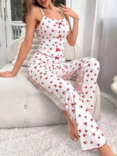 See Through Cherry Print Pajama Set