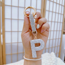 Sparkling Rhinestone Alphabet Keychain
