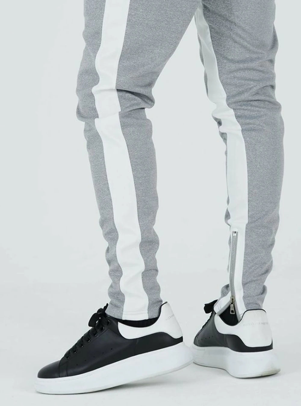 Men's Athletic Plaid Track Sweatpants - Breathable Gym Joggers with Zipper Pockets