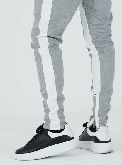 Men's Athletic Plaid Track Sweatpants - Breathable Gym Joggers with Zipper Pockets