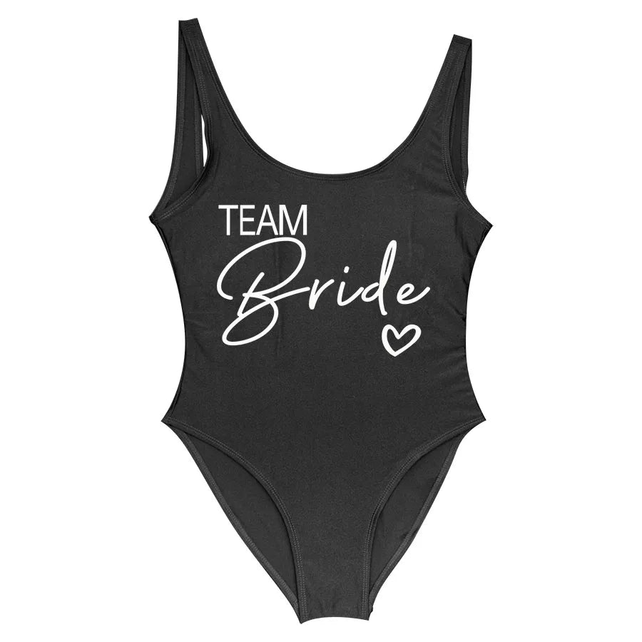 Women’s "Bride" & "Team Bride" One-Piece Swimsuit