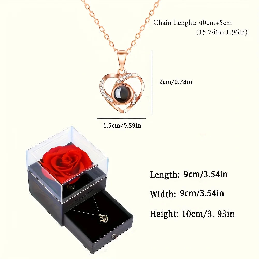 Projection Necklace with Luxury Rose