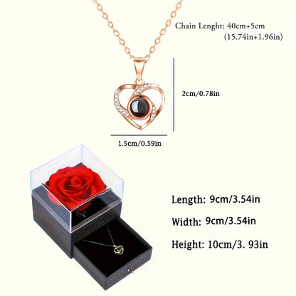 Projection Necklace with Luxury Rose