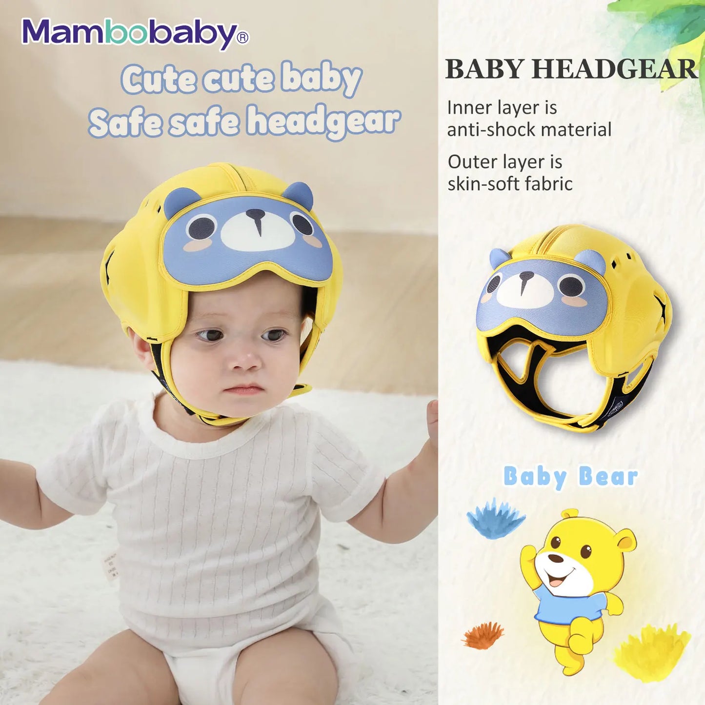 Mambobaby Safe Anti-Shock Baby Helmet Head Protector