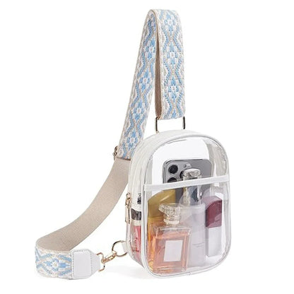Clear Decorative Print Crossbody Bag