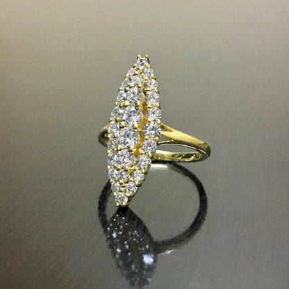 Huitan Hyperbole Marquise Shaped Full Paved Cubic Zirconia Trendy Ring