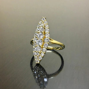 Huitan Hyperbole Marquise Shaped Full Paved Cubic Zirconia Trendy Ring