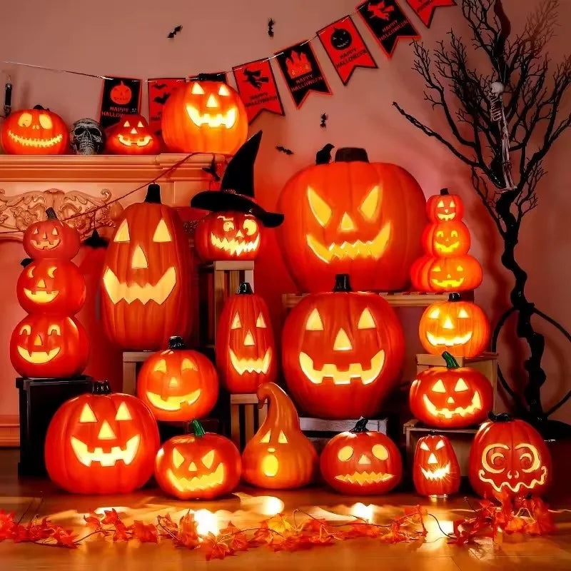 LED Illuminated Halloween Jack-o'-Lantern Pumpkin Light Decoration