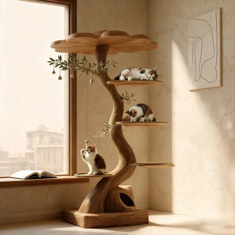 Large Luxury Modular Wooden Cat Villa & Climbing Tree
