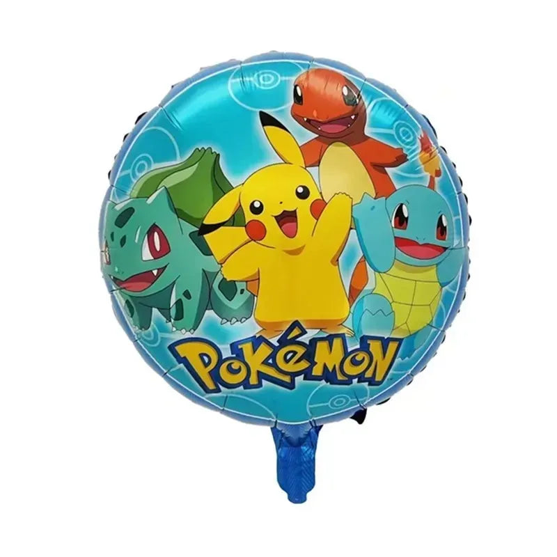 Pokemon Pikachu Theme Aluminum Foil Balloons Set, Anime Birthday Party Decoration Props