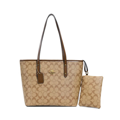 Women's Large Capacity Printed Monogram Bucket Tote Bag Set