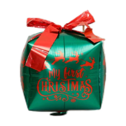 Large Standing 4D Foil Christmas Balloon - Inflatable Holiday Decor with Base