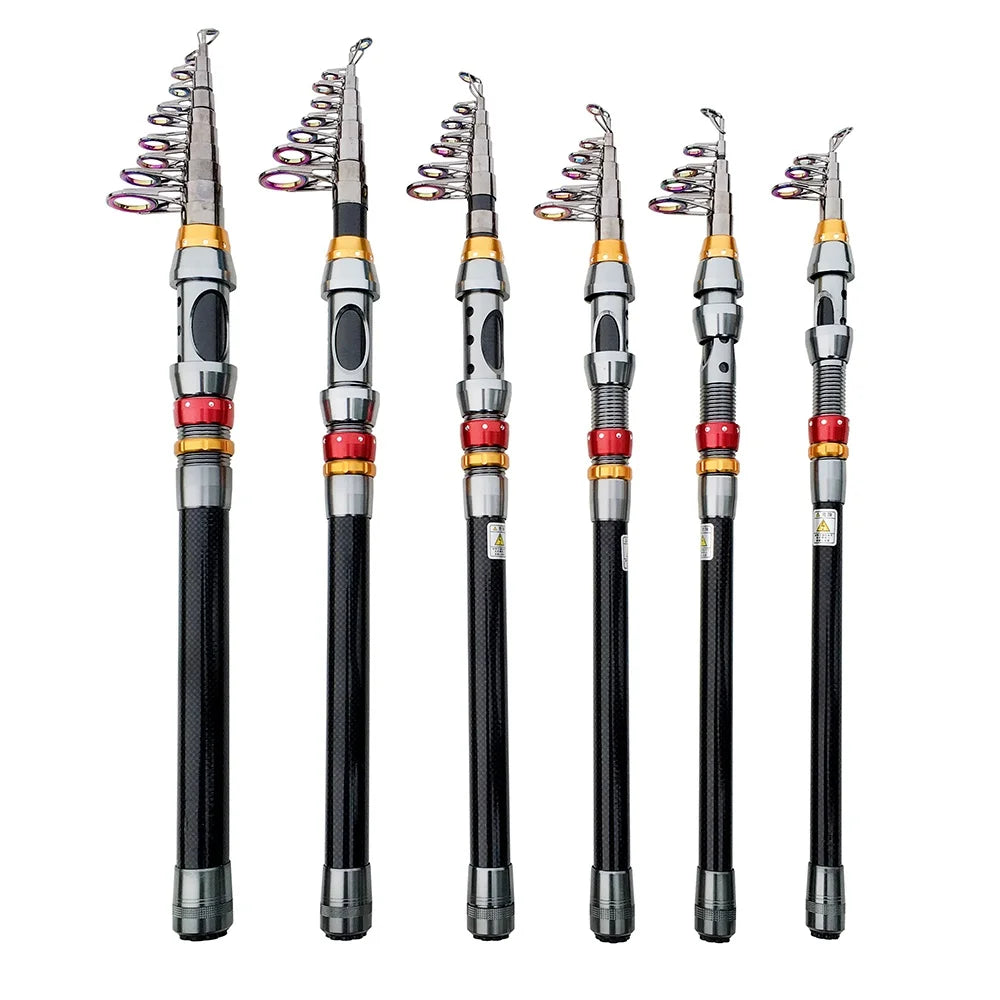 1.8-3.6m Carbon Fiber Fishing Rod And Reel Combo