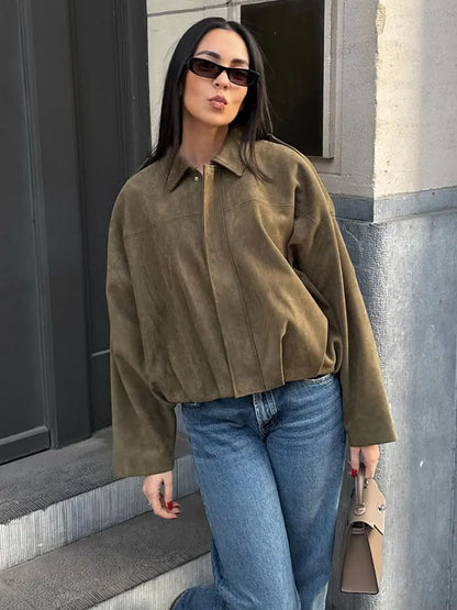 Women's Vintage O-Neck Single-Breasted Jacket