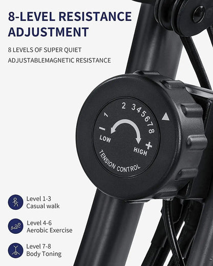 Folding Upright Stationary Bike with Pulse Sensor LCD Monitor