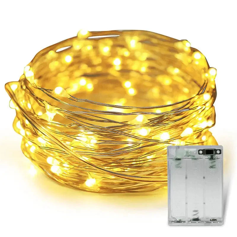 LED Copper Wire Battery-Powered Fairy String Lights