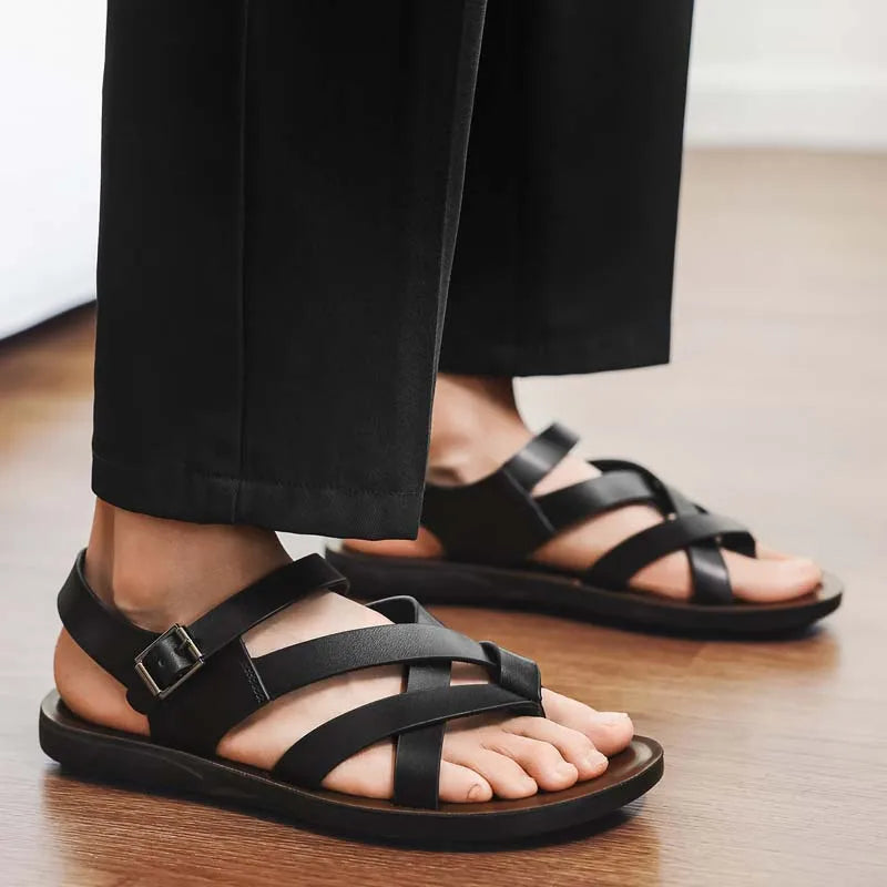 Men's Classic Gladiator Buckle Strap Roman Sandals