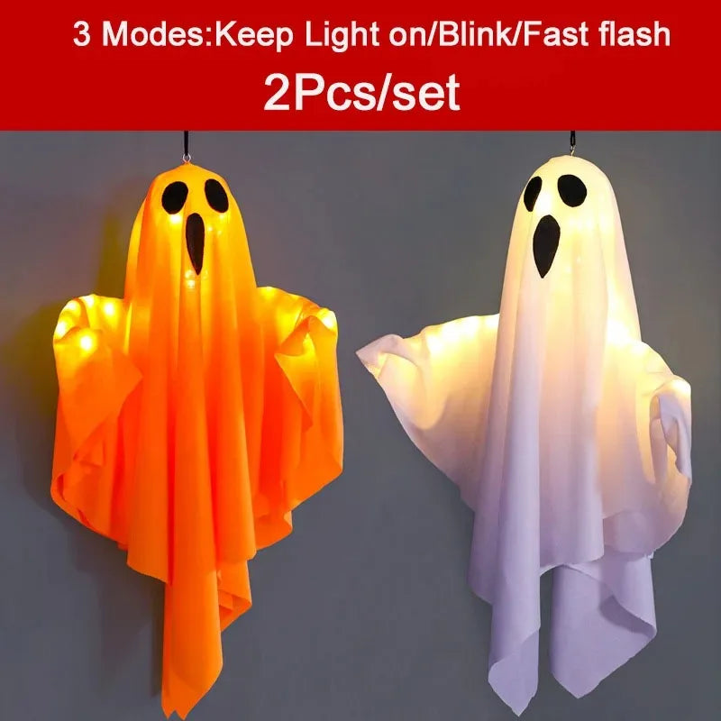 Hanging LED Light-Up Ghost Halloween Decoration