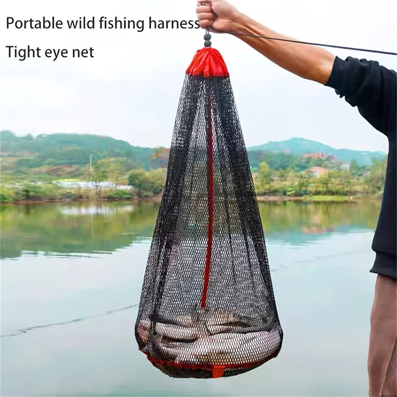 Collapsible Thick Live Fish Net w/Bundle Mouth