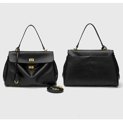 Women's Split Leather Large Capacity Tote Bag & Shoulder Handbag
