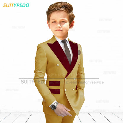 Slim Fit Peaked Lapel Formal Blazer and Pants Two Piece Suit